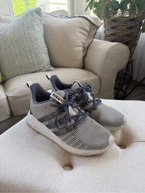 adidas Women's Gray and Navy Knit Sneakers